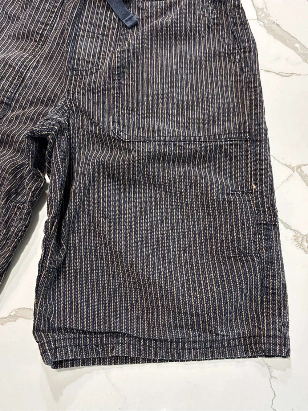Gymboree Boys Black Tan Pinstripe 100% Cotton Bermuda Casual Shorts Size 8